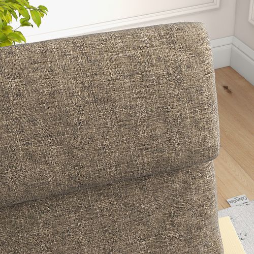 Fauteuil Relax En Bois De Bouleau Avec Coussin, Simili Lin, Marron
