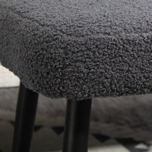Pouf Carré En Acier Imitation Cachemire, Idéal Pour Le Salon Et La Chambre, Gris Foncé
