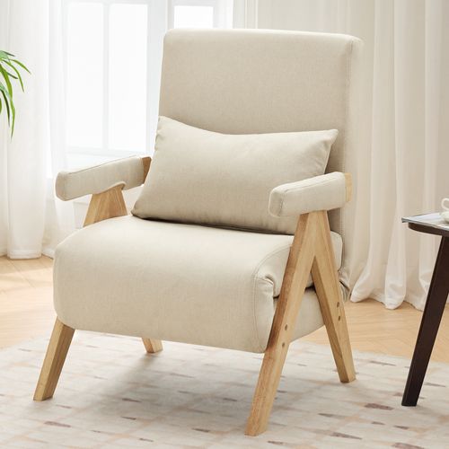Fauteuil Convertible 3-en-1 En Tissu, Fonction Lit, Rembourré, Pour Salon, Chambre, Bureau