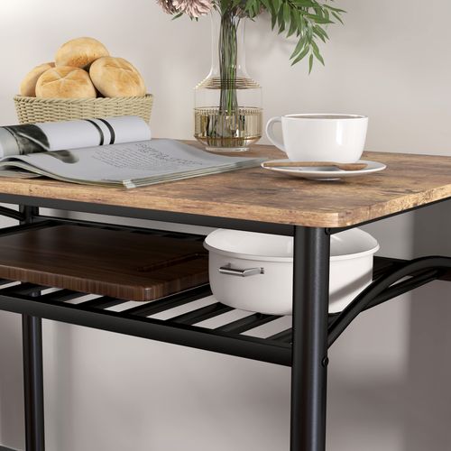 Ensemble De Salle à Manger 4 Pièces, Bois, Table Avec 2 Chaises Et Banc, Gain De Place