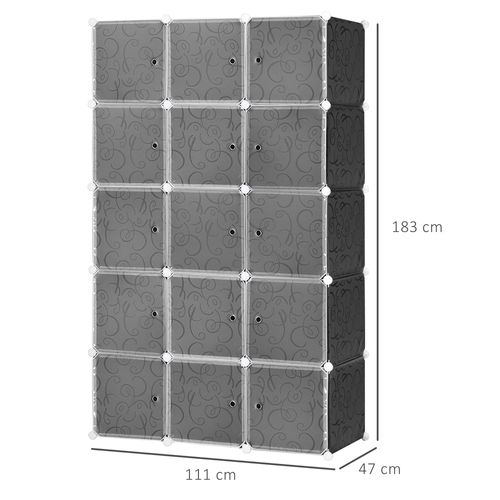 Système d'étagères diy avec 2 grands et 9 petits cubes, rangement pour chaussures, noir