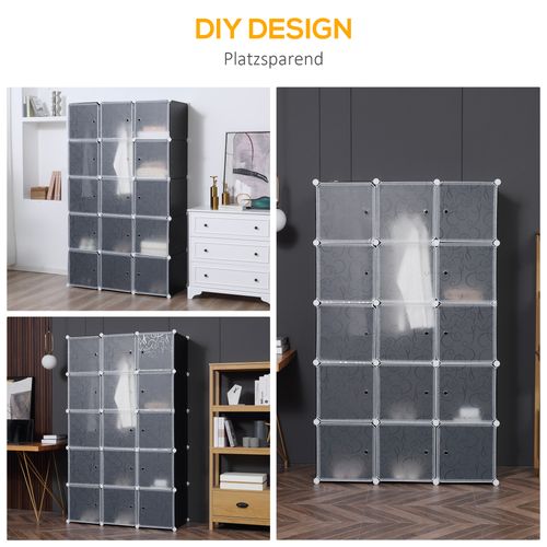 Système d'étagères diy avec 2 grands et 9 petits cubes, rangement pour chaussures, noir