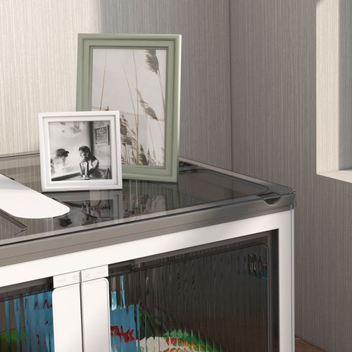 Coffre De Rangement En Plastique 69l Empilable Avec Roulettes Pliable Accès 5 Côtés, Blanc