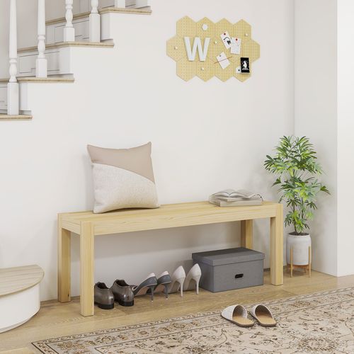 Banc 2 Places En Bois De Pin, Style Campagnard, Cuisine, Charge Max 240 Kg, Naturel 120x33x45cm