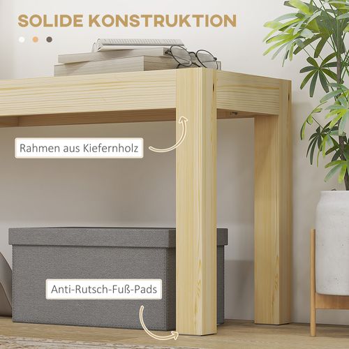 Banc 3 Places En Pin Naturel Robuste Style Campagne, Pour Salle à Manger Et Jardin