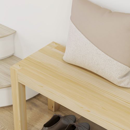 Banc 3 Places En Pin Naturel Robuste Style Campagne, Pour Salle à Manger Et Jardin