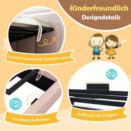 Lit D'appoint 90x200 Cm, Velours, Lit-méridienne Avec Rangement Hydraulique, Rose