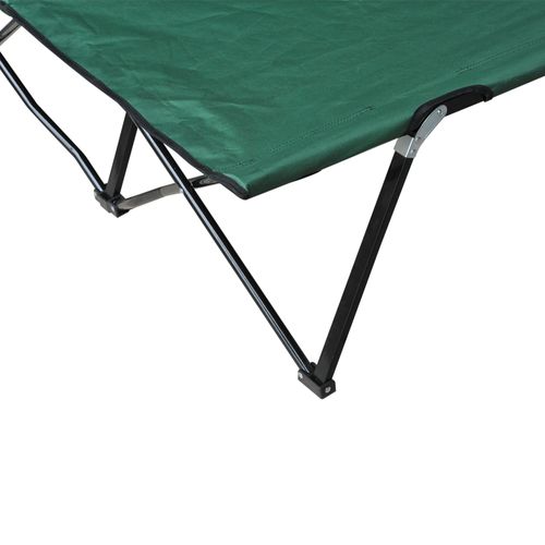 Lit De Camping Pliant Oxford Pour 2 Personnes 136 Kg Capacité 120 x 190 Cm, Vert Noir