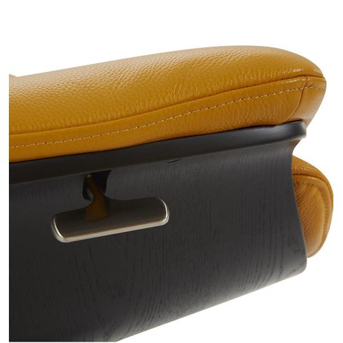 Fauteuil En Cuir Et Chêne Noir - Naos - Cuir Jaune
