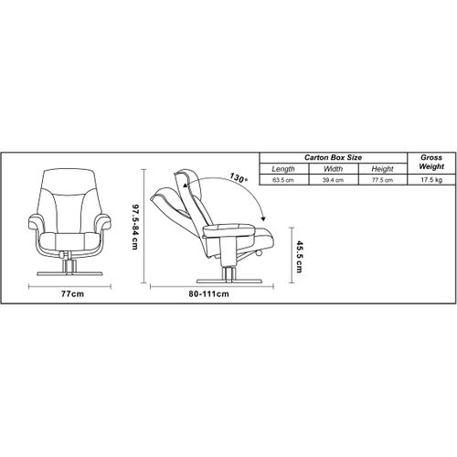 Fauteuil De Relaxation Et Son Repose Pieds - Nautès - Cuir Blanc