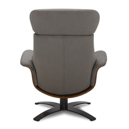 Fauteuil Microfibre Et Chêne Naturel - Vega - Tissu Microfibre Anthracite