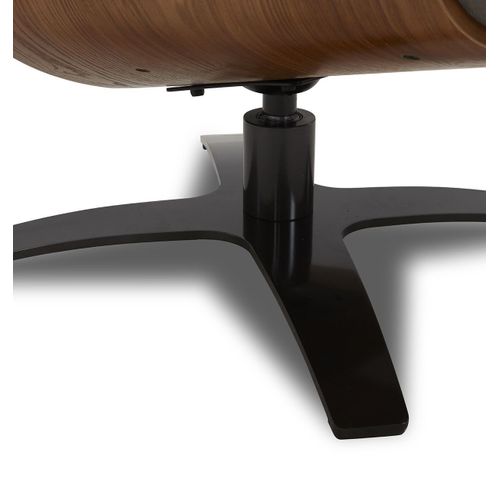 Fauteuil Microfibre Et Chêne Naturel - Vega - Tissu Microfibre Anthracite