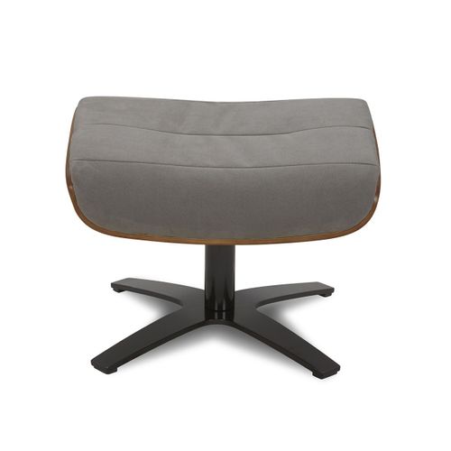 Fauteuil Et Pouf Relax Manuel - Tissu Et Chêne Naturel - Vega - Microfibre Anthracite