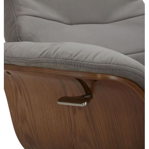 Fauteuil Et Pouf Relax Manuel - Tissu Et Chêne Naturel - Vega - Microfibre Anthracite