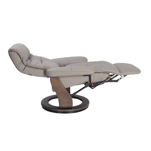 Fauteuil De Relaxation Design - Max - Cuir Gris Tourterelle