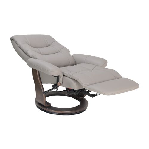 Fauteuil De Relaxation Design - Max - Cuir Gris Tourterelle