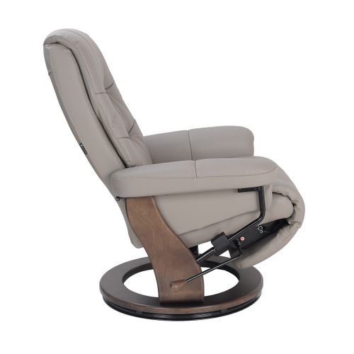Fauteuil De Relaxation Design - Max - Cuir Gris Tourterelle
