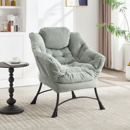 Canapé Chaise Avec Accoudoirs Et Poches Latérales Repose - Pieds ,vert Clair