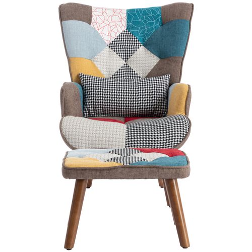 Fauteuil Avec Repose - Pieds, Dossier Et Coussins, Multicolore