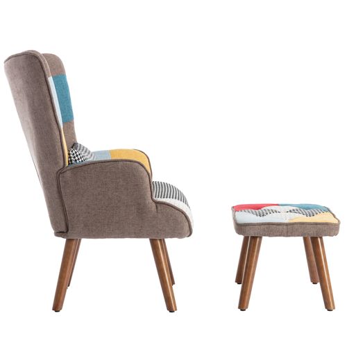 Fauteuil Avec Repose - Pieds, Dossier Et Coussins, Multicolore