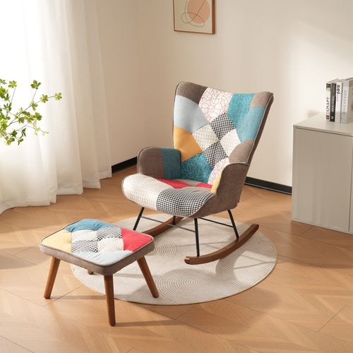 Fauteuil à Bascule Avec Connecteurs Avant Et Arrière, Repose-pieds, Multicolore