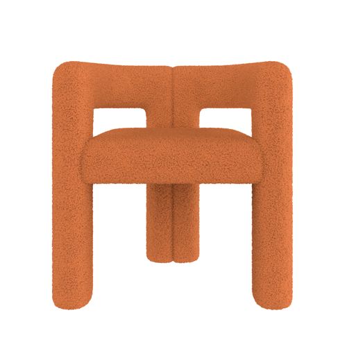 Fauteuil, Tissu Velours Teddy,orange