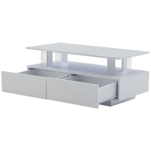 Table Basse, LED Acrylique, Avec Contrôle Via Application Mobile Bluetooth,blanc