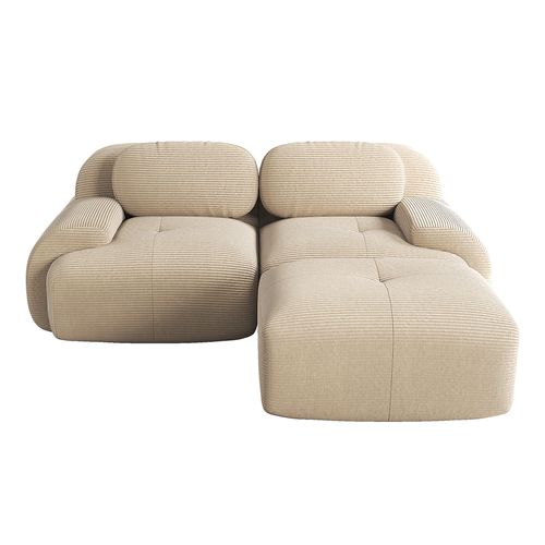 Canapé En Velours Souple Avec Accoudoirs Incurvés, Rembourrage En Mousse Haute Résilience,beige.