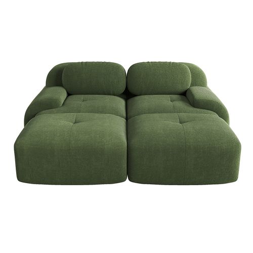 Canapé Double En Velours Écossais Antidérapant, Avec Accoudoirs Ergonomiques,vert.