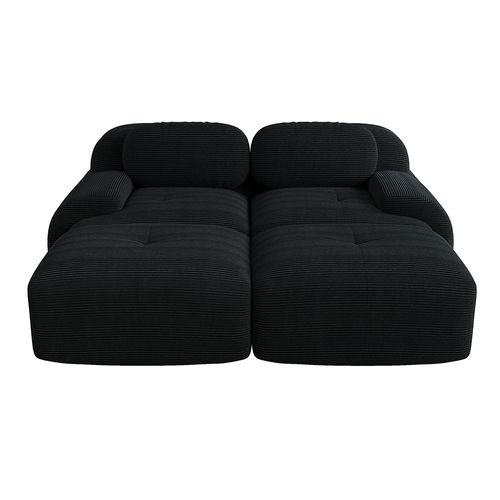 Canapé Double En Velours Écossais Antidérapant, Avec Accoudoirs Ergonomiques,noir.