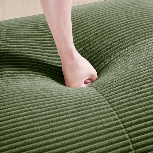 Canapé Modulable En U, Tissu Velours Côtelé, Accoudoirs Extra-larges,vert.