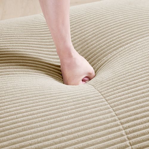 Canapé Quatre Places, Rembourrage En Mousse Haute Résilience 32d, Accoudoirs Extra-larges, Beige.