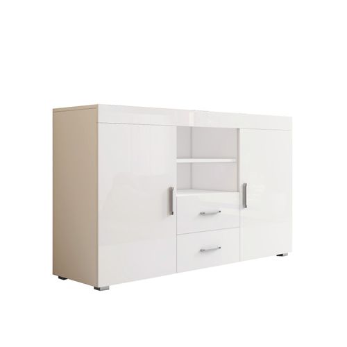 Bahut Buffet Pour Salon Salle à Manger En Blanc 140x40x80cm Roque
