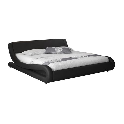 Lit Double 160x200cm En Noir Alessia