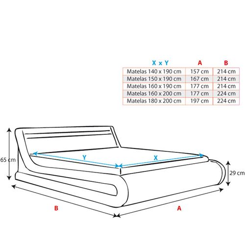 Lit Double Avec Coffre 150x190cm En Noir Avec LED Parisina