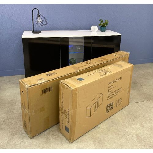 Bahut Buffet Pour Salon Salle à Manger En Blanc Avec LED 120x40x70cm Luke A1