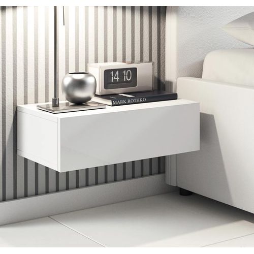 Table De Chevet Pour Chambre à Coucher En Blanc 46x34x15cm Europa