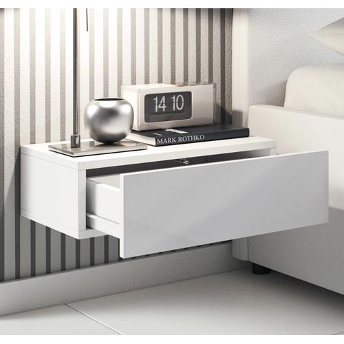 Table De Chevet Pour Chambre à Coucher En Blanc 46x34x15cm Europa