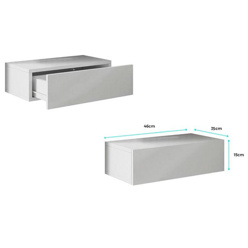 Table De Chevet Pour Chambre à Coucher En Blanc 46x34x15cm Europa