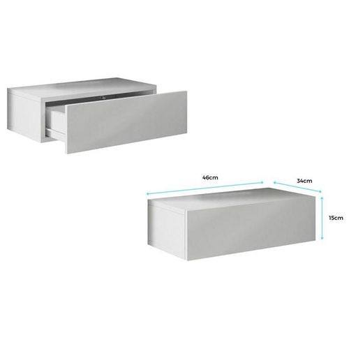 Lot 2 Tables De Chevet Pour Chambre à Coucher En Noir 46x34x15cm Europa