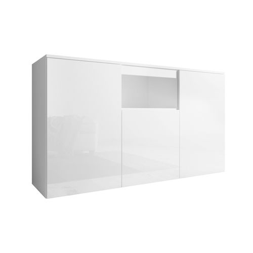 Bahut Buffet Pour Salon Salle à Manger En Blanc 140x40x80cm Nevada