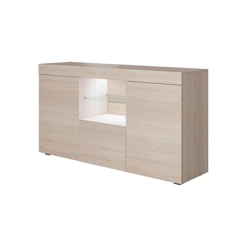 Bahut Buffet Pour Salon Salle à Manger En Sonoma Avec LED 135x34x72cm Sefora
