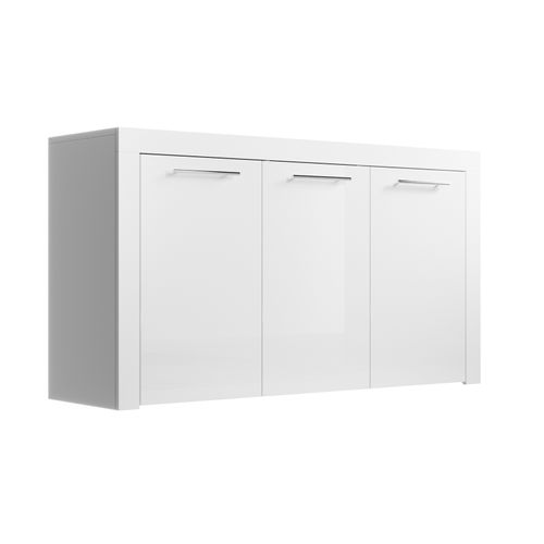 Bahut Buffet Pour Salon Salle à Manger En Blanc 144x42x80cm Nelia