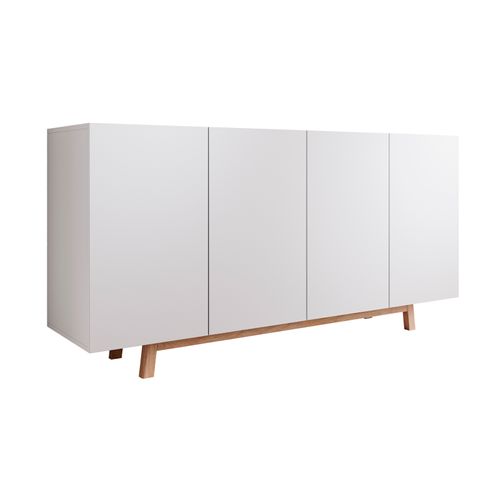 Bahut Buffet Pour Salon Salle à Manger En Blanc Avec LED 160x40x79cm Siena