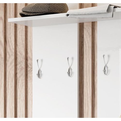 Ensemble D'entrée Pour Hall D'entrée Couloir En Blanc Et Noir Avec LED 105x24x89cm Paola