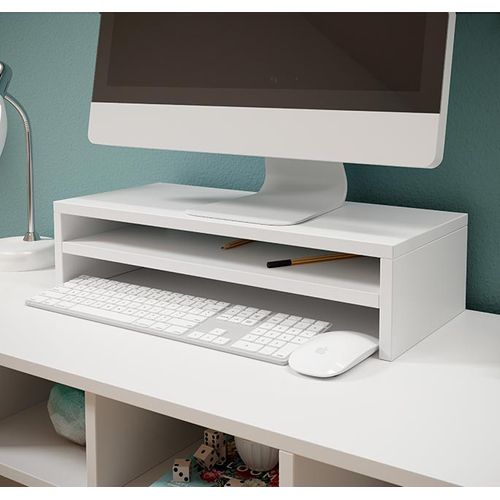 Support De Moniteur Pour Chambre Bureau En Blanc 46x23x13cm Adelis