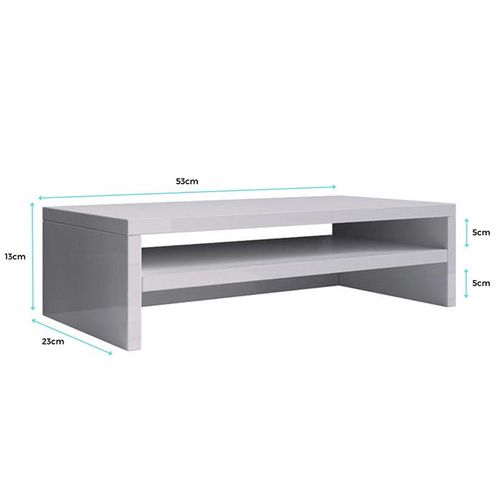 Support De Moniteur Pour Chambre Bureau En Blanc 46x23x13cm Adelis