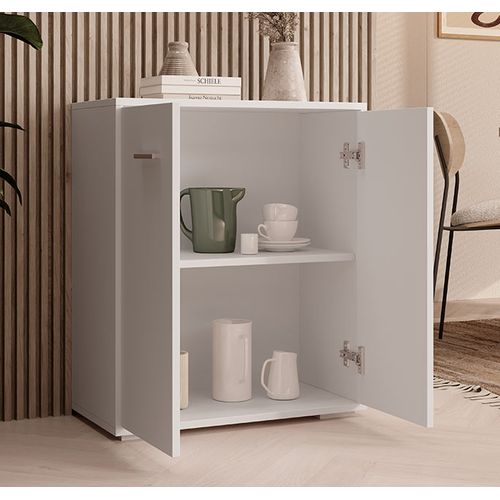 Bahut Buffet Bas Pour Salon Salle à Manger En Blanc 60x30x71cm Lander L2