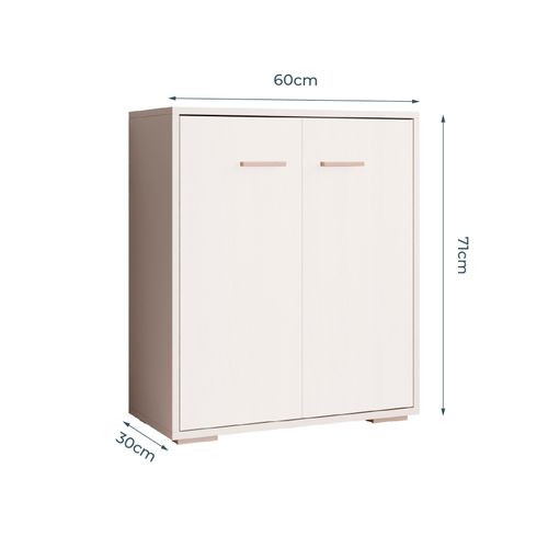Bahut Buffet Bas Pour Salon Salle à Manger En Blanc 60x30x71cm Lander L2