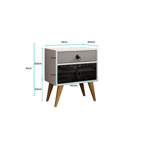 Table De Chevet Pour Chambre à Coucher En Multicolore 45x29,5x52,5cm Leticia